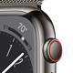 Apple Watch S8 Cellular Edelstahl 45mm Milanaiseband grau