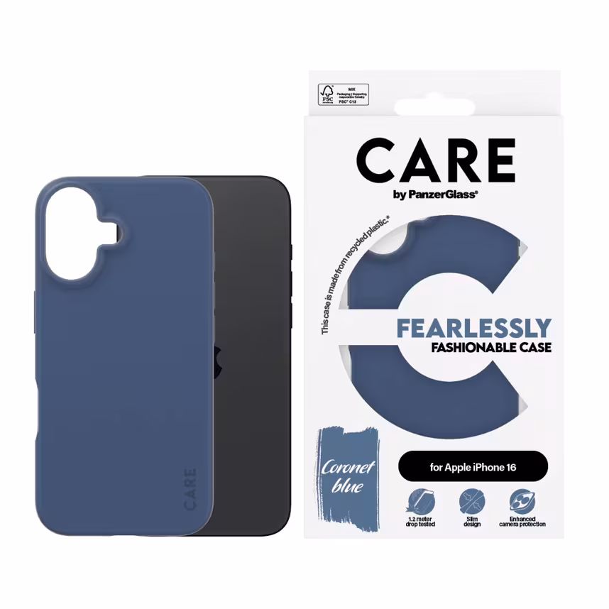 Care Back Cover Fashion Apple iPhone 16 blau