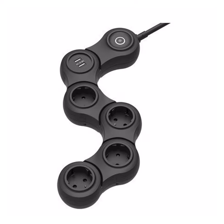 Axxtra Steckdose 4fach mit 2fach USB