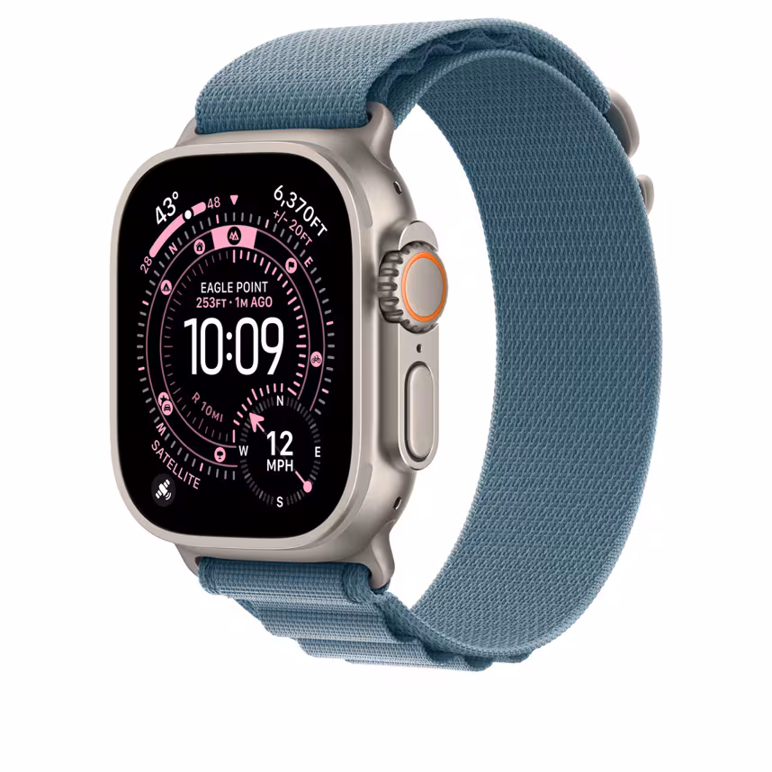 Apple Watch 49mm Light Blue Alpine Loop S natural Titan
