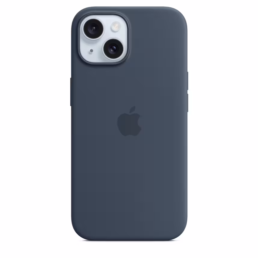 Apple iPhone 15 Silikon Case mit MagSafe storm blue