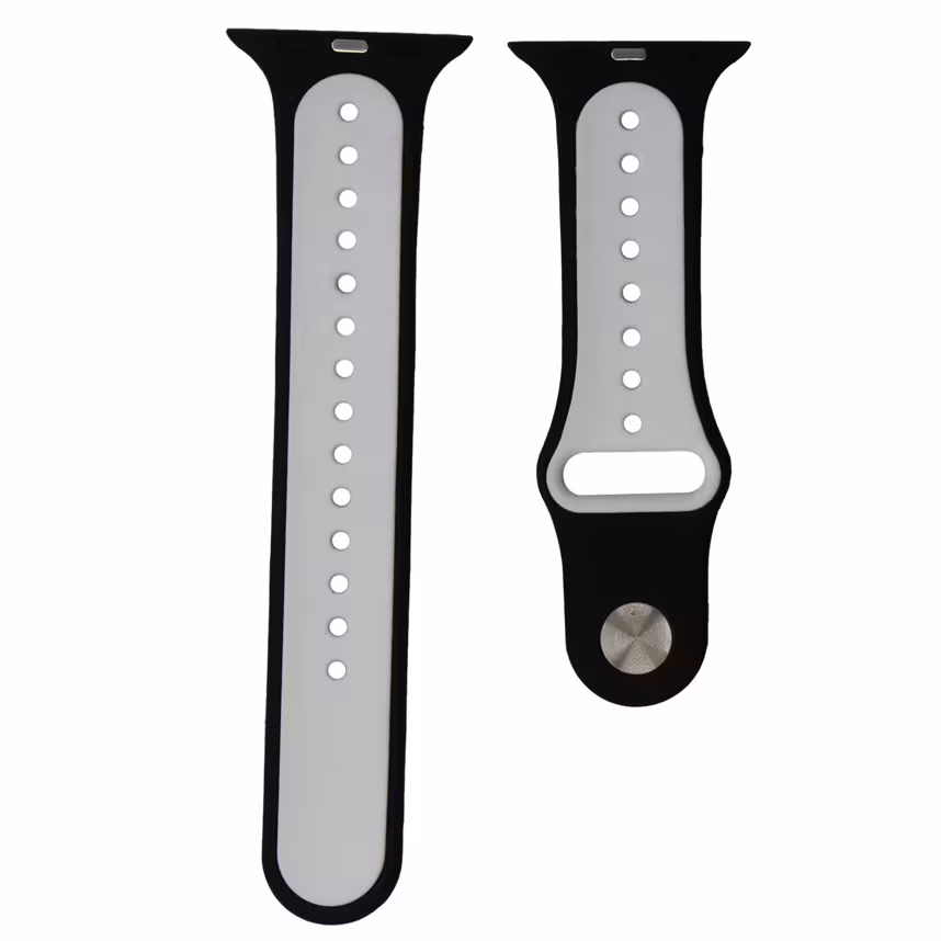 Mika Uhrenarmband Apple 42/44mm Silikon schwarz/weiß