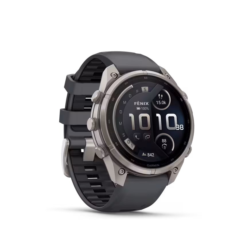 Garmin Fenix 9 Pro inReach 47mm Titan Silikonarmband Graphit/Schwarz