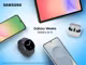 Samsung Galaxy Weeks mit Galaxy AI: Auf dem Bild sind ein Samsung Galaxy Smartphone, eine Galaxy Watch, Galaxy Buds und ein Galaxy Tablet auf blauem Hintergrund zu sehen. Beworben wird die intelligente Galaxy AI Technologie von Samsung.