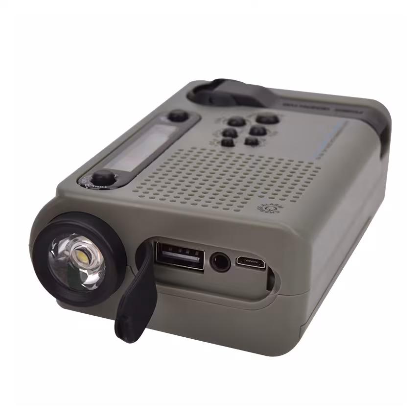 bea-tec Outdoor FM/AM Radio Solar mit LED 2000mAh graugrün