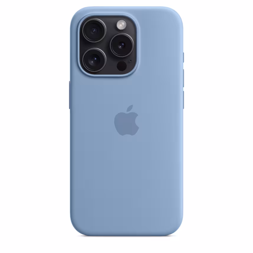 Apple iPhone 15 Pro Silikon Case mit MagSafe winter blue