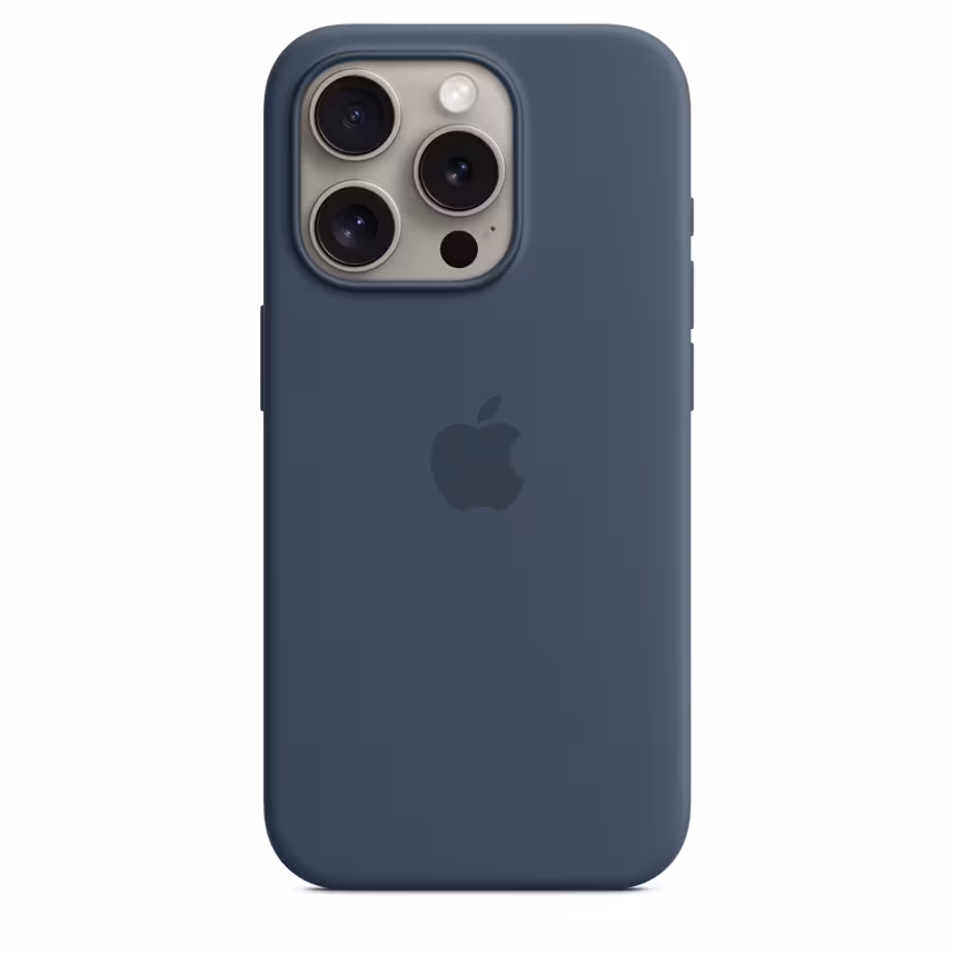 Apple iPhone 15 Pro Silikon Case mit MagSafe storm blue