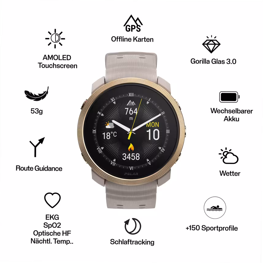 Polar Vantage M3 S-L grau/gold
