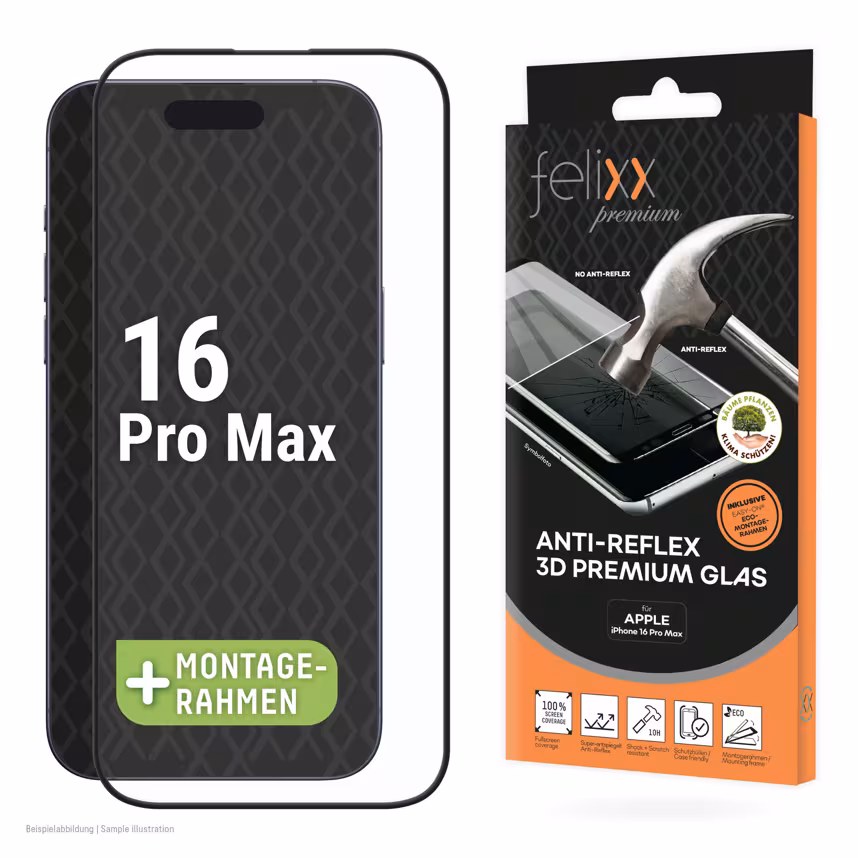 Felixx Glas Full 3D Anti-Reflex Apple iPhone 16 Pro Max