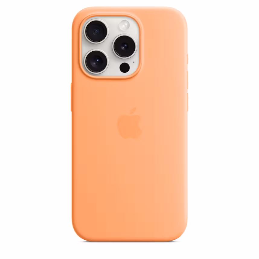 Apple iPhone 15 Pro Silikon Case mit MagSafe orange sorbet