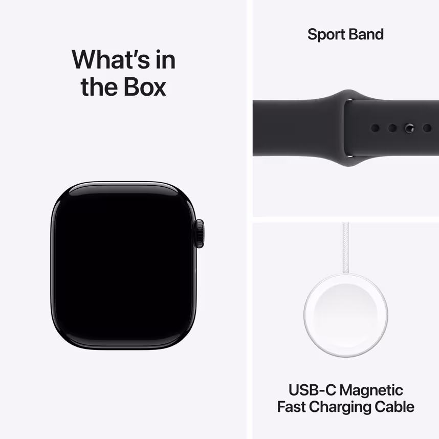 Apple Watch S11 GPS 42mm Jet Black Alu Case + Black Sport M/L
