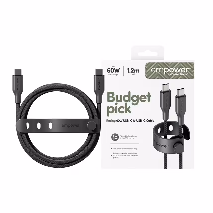 Emporia by PanzerGlass 60W USB-C/USB-C USB 2.0 1,2M Black