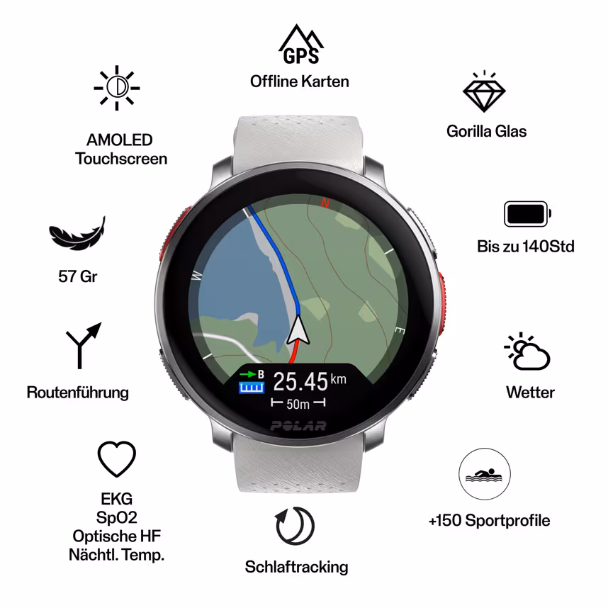 Polar Vantage V3 silver/orange S-L