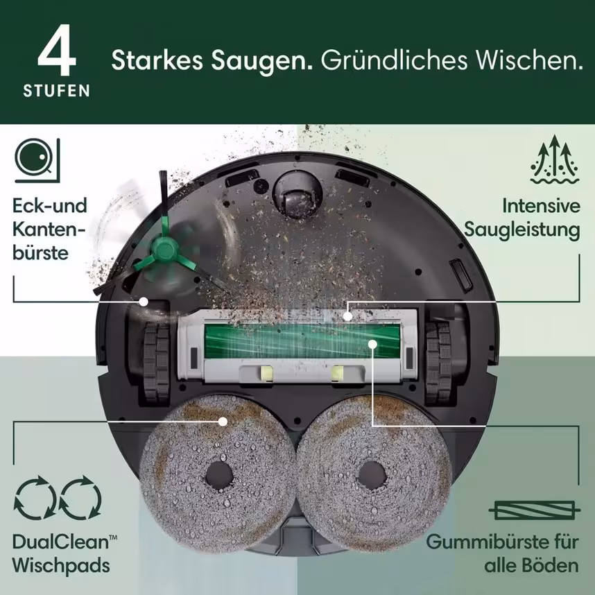 iRobot Roomba 105 Combo Plus Roboter schwarz