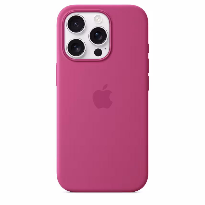 Apple iPhone 16 Pro Silikon Case mit Magsafe fuchsia 