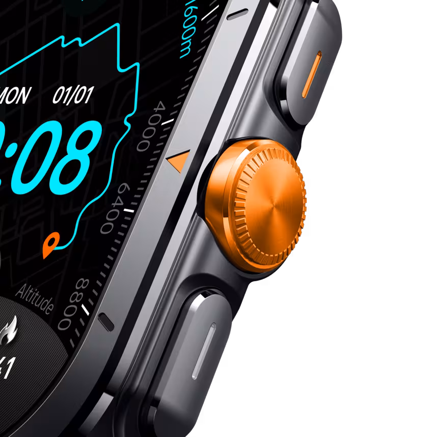felixx Smartwatch F707GPS, Amoled 2.01, gun-metal silver