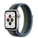 Apple Watch SE Cellular Alu silber 40mm Sport Loop blau/grün