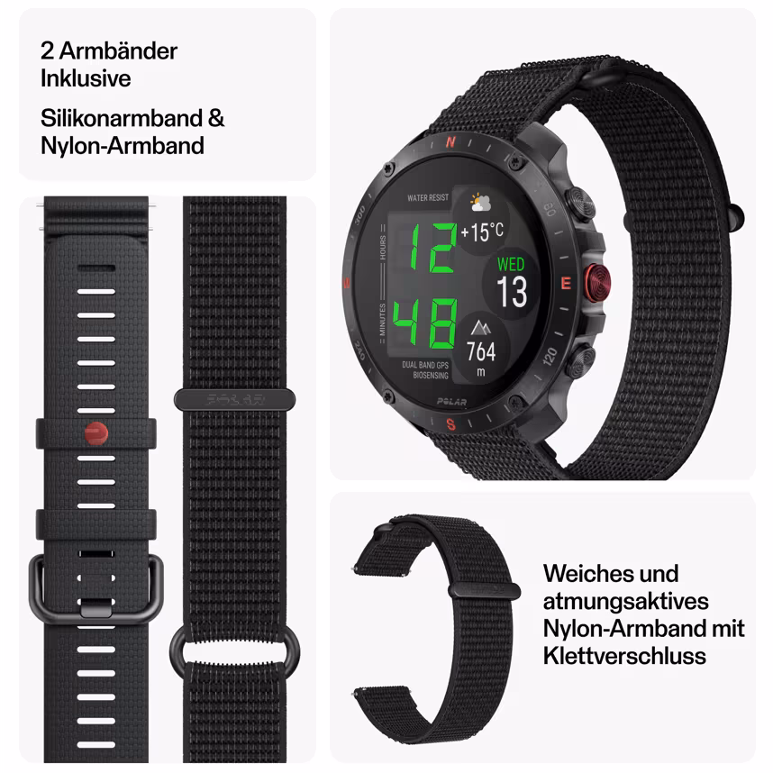 Polar Grit X2 Pro Hook-Loop schwarz