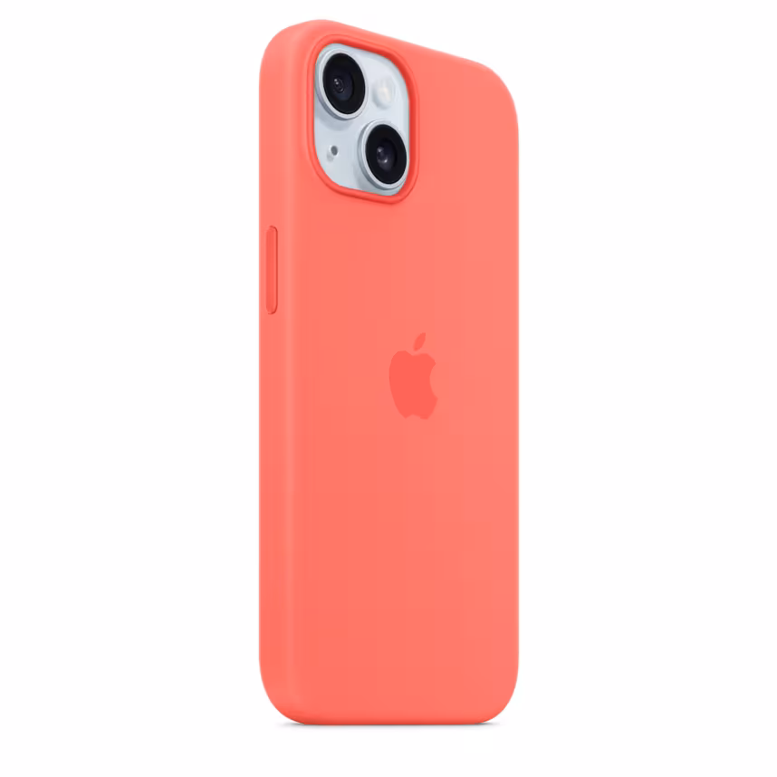 Apple iPhone 15 Silikon Case mit MagSafe guava