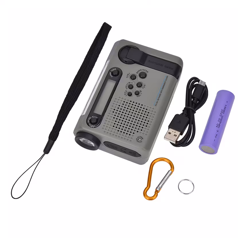 bea-tec Outdoor FM/AM Radio Solar mit LED 2000mAh graugrün