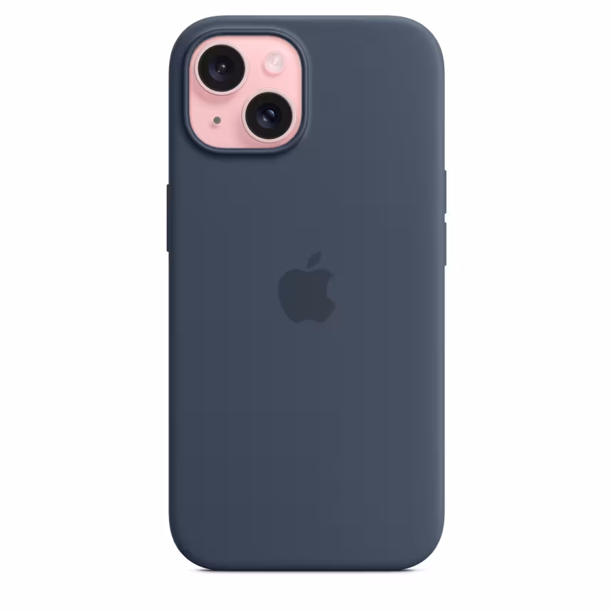 Apple iPhone 15 Silikon Case mit MagSafe storm blue