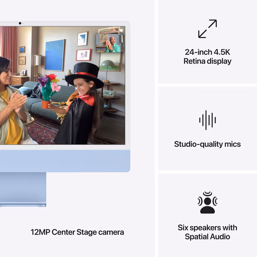 Apple iMac 24"  4.5K/M4/10CPU/10GPU/24GB/512GB, blau