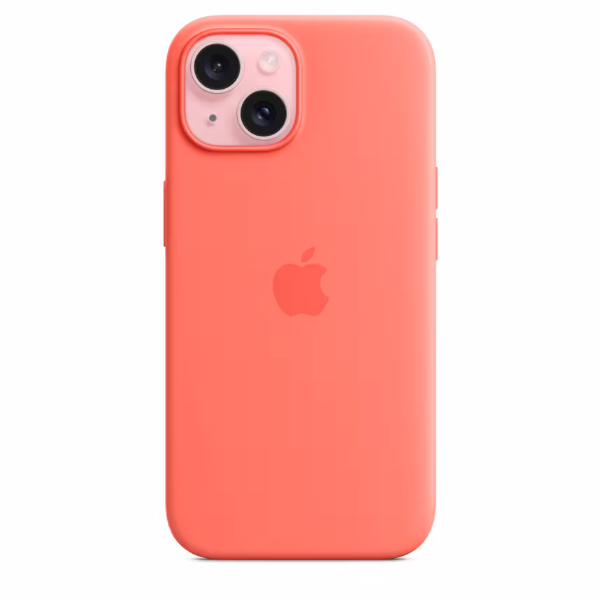 Apple iPhone 15 Silikon Case mit MagSafe guava