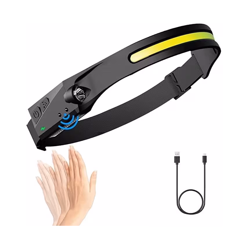 Axxtra LED Stirnlampe 120 Lumen, Akku, Sensor, IPX6