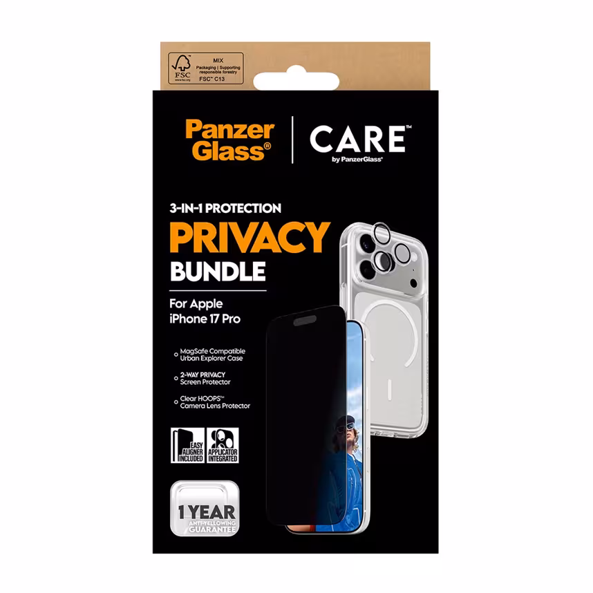 PanzerGlass CARE 3-in-1 Flagship Privacy iPhone 17 Pro