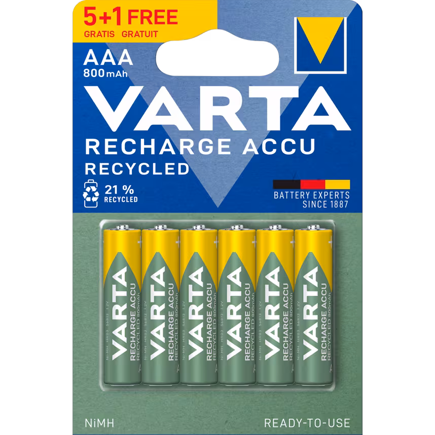 Varta Recycled Akku AAA 5+1 Blister