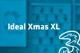 Tarif Drei Xmas XL und Drei-Logo vor unscharfem türkisem Hintergrund mit Handyabteilung in Hartlauer Geschäft
