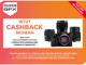 Infos zur Cashback-Aktion mit Fujufilm GFX Kameras und Fujinon GF Objektiven auf orangem Hintergrund