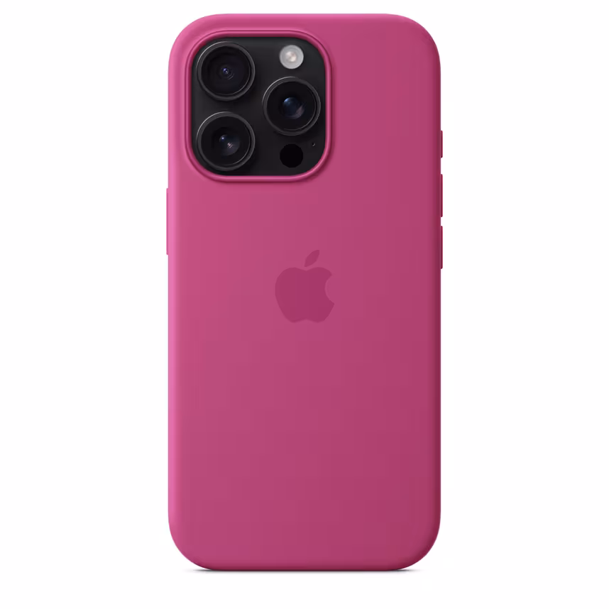 Apple iPhone 16 Pro Silikon Case mit Magsafe fuchsia 