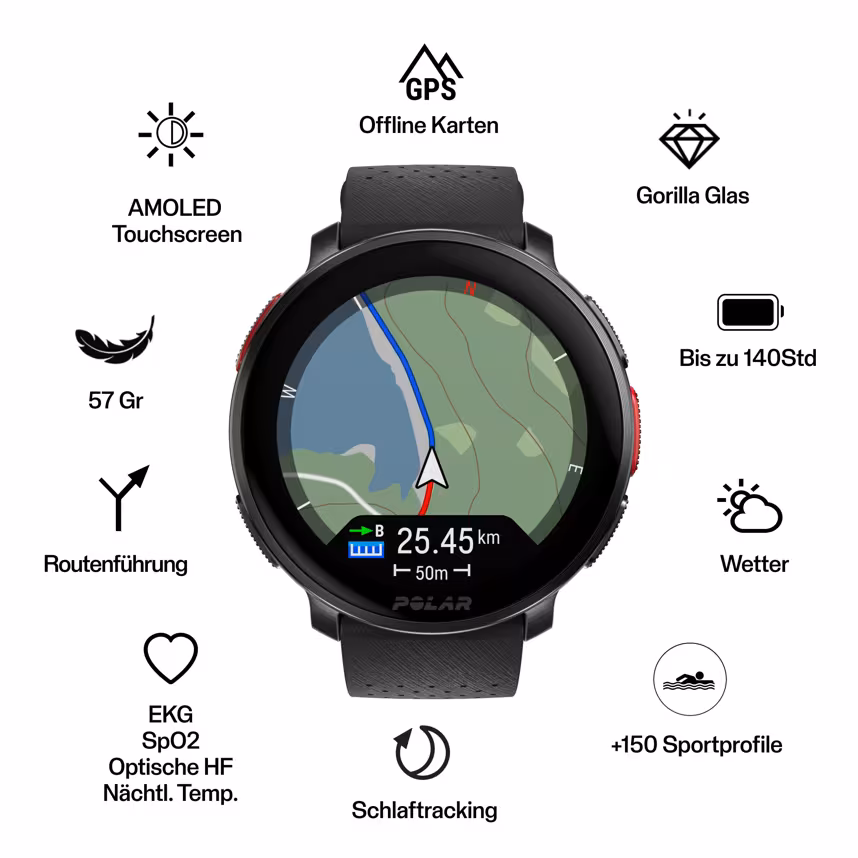 Polar Vantage V3 black/black S-L