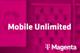 Weißer Text „Mobile Unlimited“ und Magenta Logo vor einem pinken Hintergrund
