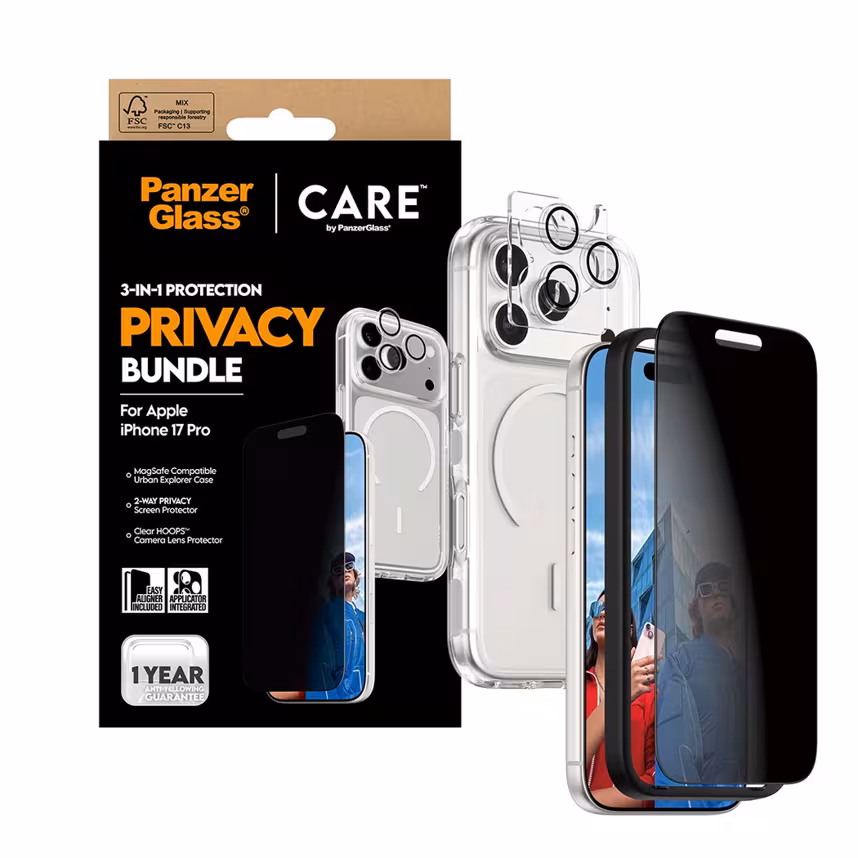 PanzerGlass CARE 3-in-1 Flagship Privacy iPhone 17 Pro