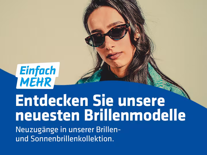 Werbemittel der neuen Brillenfassungen des Monats Juni 2025, erhältlich bei Hartlauer