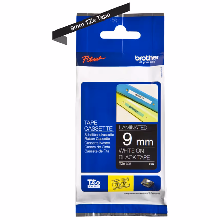 Brother TZE325 Band schwarz/weiß 9mm