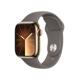 Apple Watch S9 GPS+Cellular Edelstahl gold 41mm M/L braun