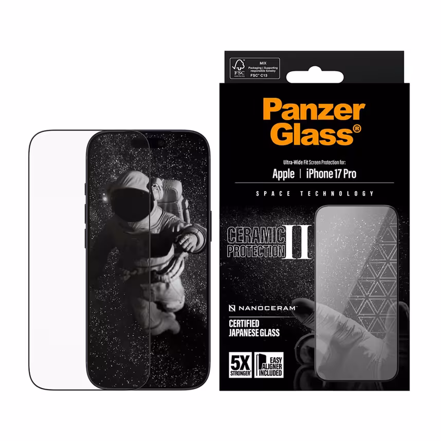 PanzerGlass Ceramic II Screen Protector iPhone 17 Pro