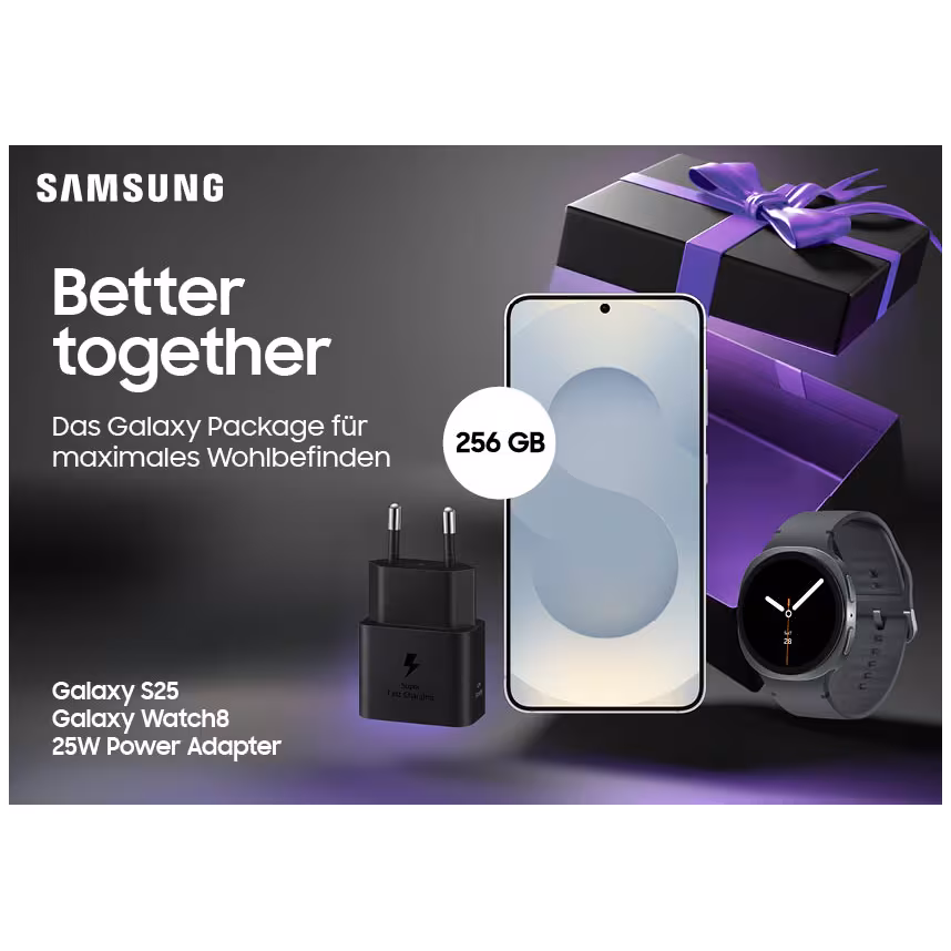 Samsung Bundle S25 256GB + Watch8 40mm + 25W