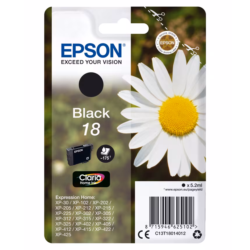 Epson Claria Nr. 18 Tinte Black 5,2ml