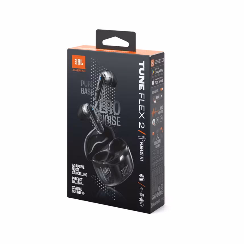 JBL Tune Flex 2 GHOST TWS  kabelloser In-Ear Kopfhörer, schwarz