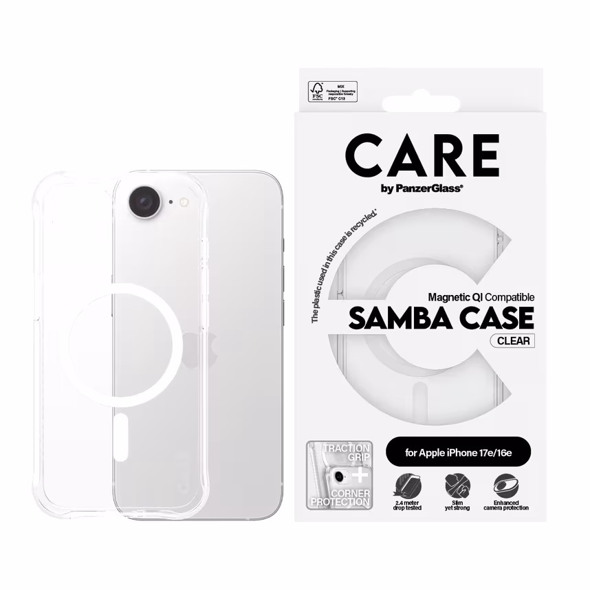 PanzerGlass Case CARE Samba Clear MagSafe iPhone 17e