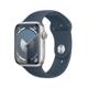 Apple Watch S9 GPS Alu silber 45mm Sportband sturmblau