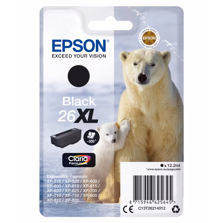 Epson 26XL T2621 Tinte Black 12,2ml