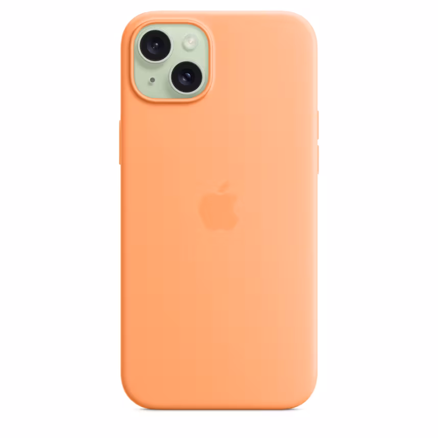 Apple iPhone 15 Plus Silikon Case mit MagSafe orange sorbet