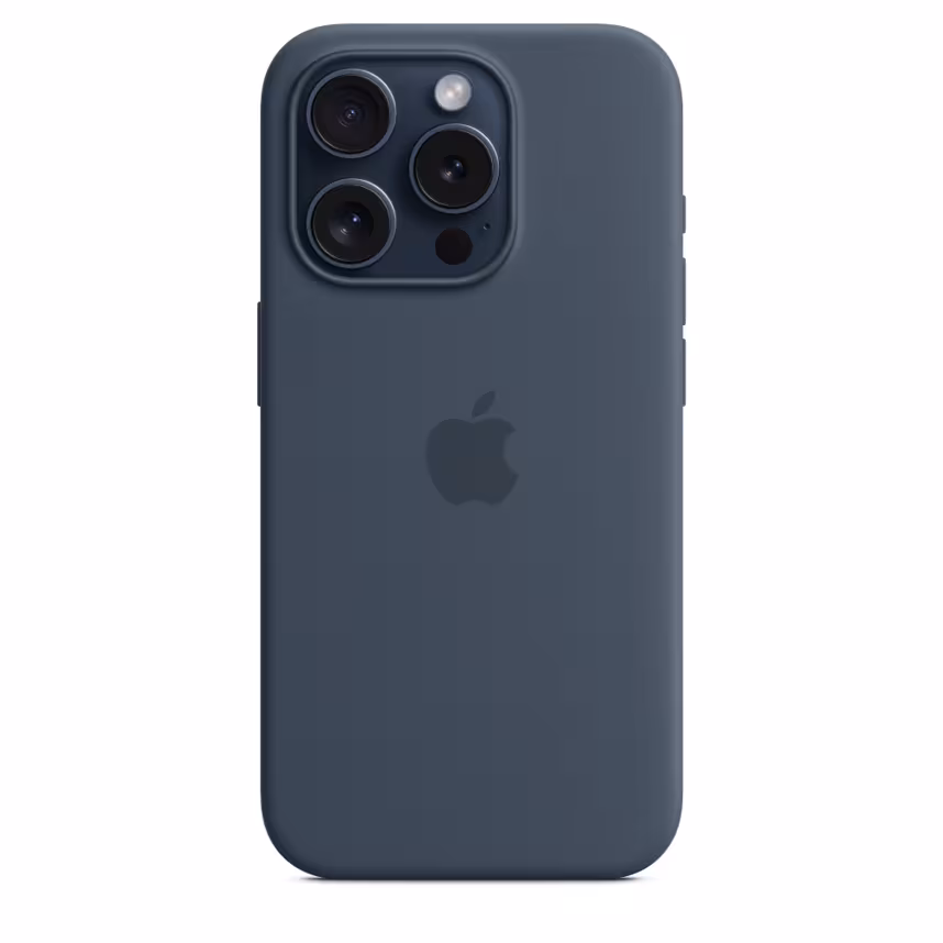 Apple iPhone 15 Pro Silikon Case mit MagSafe storm blue