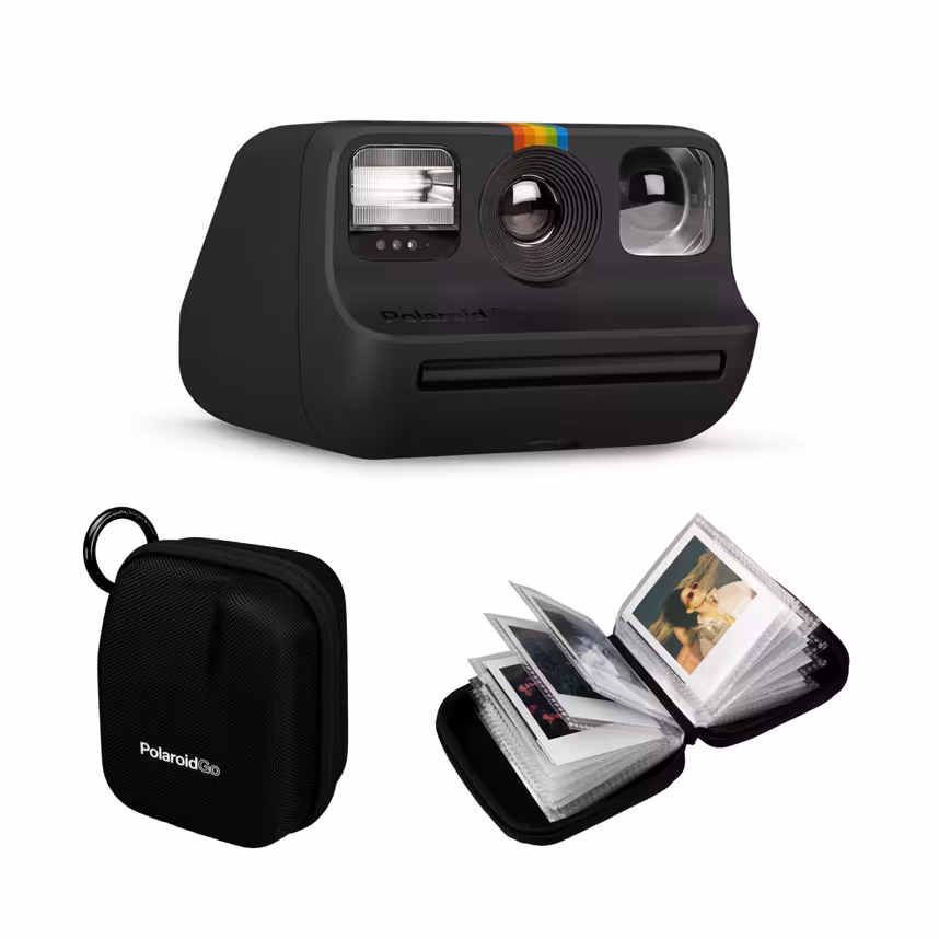 Polaroid GO Instant Kamera Schwarz + Tasche + Album