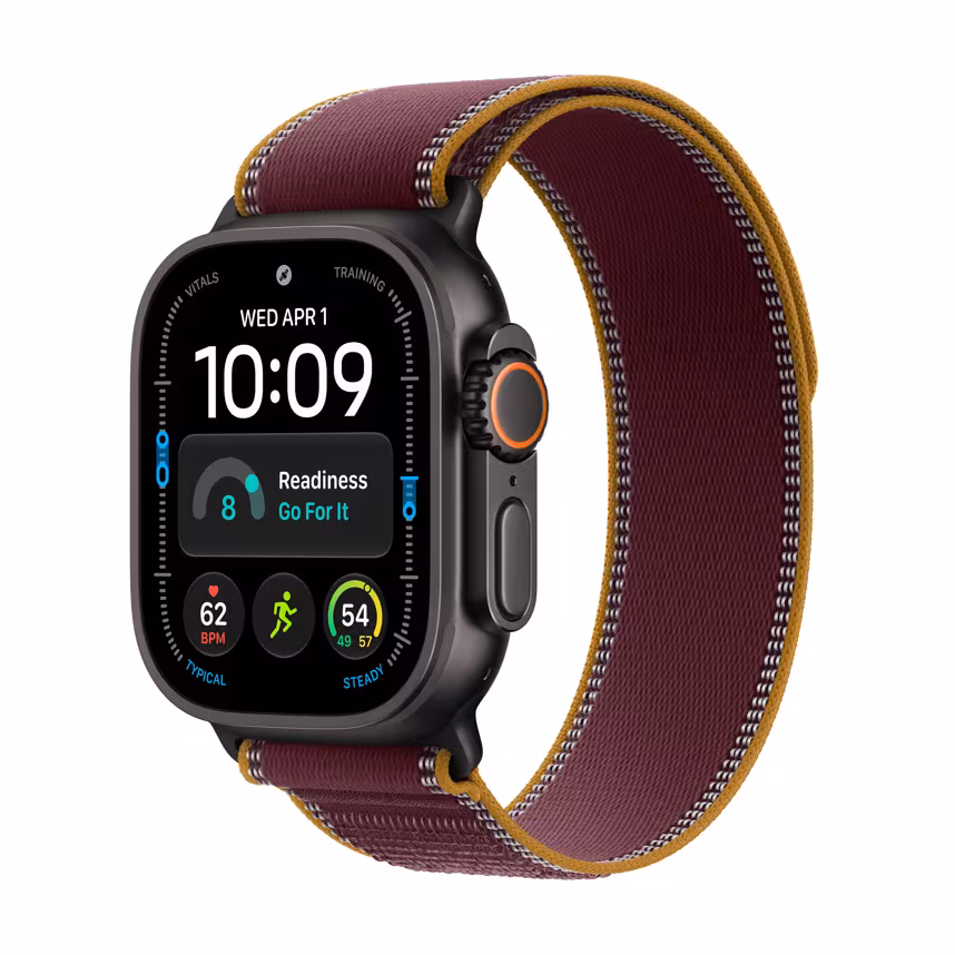  Apple Watch Ultra 4 LTE 49mm Black Titan Case + Burgundy Trail Loop M/L
